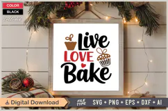 Live Love Bake SVG | Christmas SVG | Holiday SVG | Xmas SVG Product Image 6