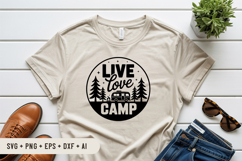 Live Love Camp SVG File | Camping Round Sign SVG Product Image 3
