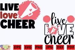 Live Love Cheer SVG | Cheer SVG | Sport SVG | Cheer Mom SVG Product Image 1