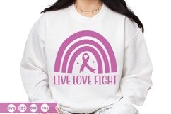 Live love fight SVG - Breast Cancer Design Product Image 1