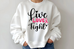 Live Love Fight SVG | Breast Cancer Awareness SVG Product Image 2