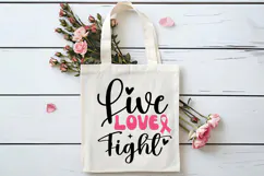Live Love Fight SVG | Breast Cancer Awareness SVG Product Image 4