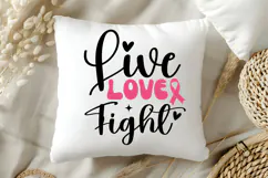 Live Love Fight SVG | Breast Cancer Awareness SVG Product Image 5
