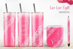 live love fight sublimation design for tumbler and mug