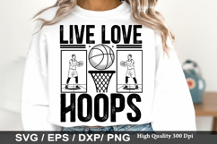 live love hoops SVG - Basketball Design Product Image 1