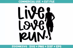 Live Love run SVG | Running SVG | Sports SVG Product Image 1