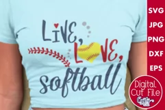 Live Love Softball SVG | Softball Svg Design Cut File Product Image 1