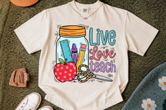 Live Love Teach PNG,Sublimation Designs Product Image 2