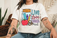 Live Love Teach PNG,Sublimation Designs Product Image 3