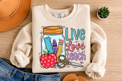 Live Love Teach PNG,Sublimation Designs Product Image 4