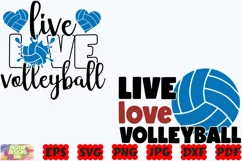 Live Love Volleyball SVG | Volleyball SVG | Sport SVG | PNG Product Image 3
