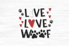 Live Love Woof t-shirt design for sublimation and cutting machines