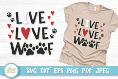 Live Love Woof t-shirt design for sublimation and cutting machines