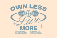 Live More Slow Living Typography T-shirt Design Product Image 1