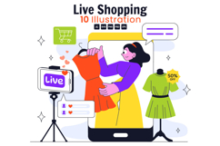 10 Influencer Live Shopping Illustration Product Image 1