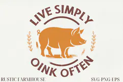 Rustic Farmhouse Line Art Clipart | SVG & PNG Product Image 1