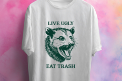 Funny Opossum SVG for Sarcastic Shirts - Live Ugly Eat Trash Product Image 3