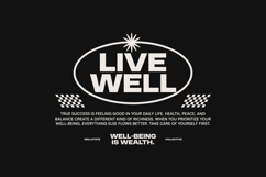 Live Well Typography Quotes T-shirt Design Product Image 1