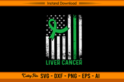 Liver Cancer Awareness USA Flag SVG Design File Product Image 1