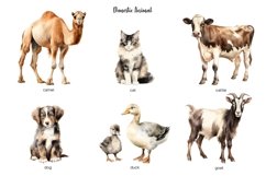 Watercolor domestic animal clipart. Livestock clipart Product Image 2