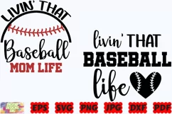 Livin' That Baseball Mom Life SVG | Baseball SVG | Sport SVG Product Image 2