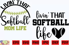 Livin' That Softball Mom Life SVG | Softball SVG | Sport SVG Product Image 2