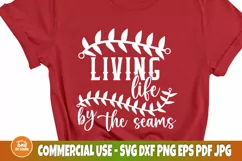 Living Life By The Seams SVG, Baseball Svg, Png Product Image 3