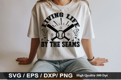 Living Life By The Seams SVG - Baseball Design Product Image 1