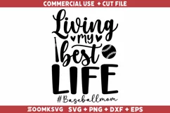 Living my best life Baseball mom SVG | Baseball SVG Product Image 2