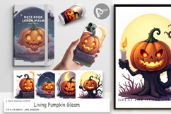 Digital Paper Halloween Pumpkin Gleam Product Image 1
