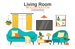 10 Living Room Illustration Product Image 1