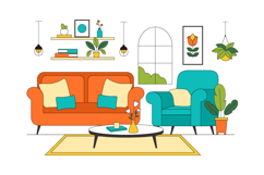 10 Living Room Illustration Product Image 4