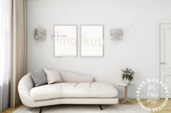 Mock up postre in living room PSD JPG PNG Product Image 1
