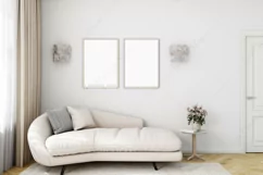 Mock up postre in living room PSD JPG PNG Product Image 2
