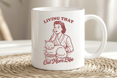 Retro Cat Lady SVG Bundle | Funny Cat Quotes PNG | Cat Mom Product Image 2