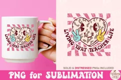 Retro Living that Teacher Life Png, teacher Sublimation Product Image 2