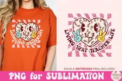 Retro Living that Teacher Life Png, teacher Sublimation Product Image 3
