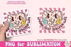 Retro Living that Teacher Life Png, teacher Sublimation Product Image 4