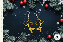 Elegant Christmas Earrings | Reindeer Laser Cut Designs Product Image 4