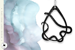 Snake Teardrop Earrings Laser Cut | Animal Teardrop SVG Product Image 3