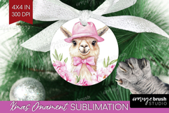 LLama Flowers Ornament PNG Cute Farm PNG Sublimation Product Image 1