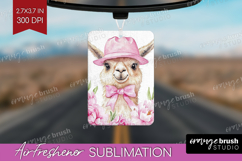 LLama Flowers Air Freshener PNG Cute Farm PNG Sublimation Product Image 1