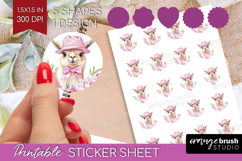 LLama Flowers Round Sticker Cute Farm Printable Sticker Product Image 1