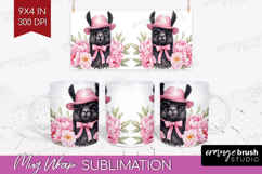 LLama Flowers Mug Wrap Cute Farm Mug PNG Sublimation Product Image 1