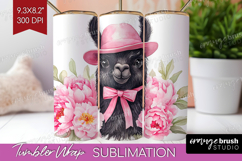 LLama Flowers Tumbler Wrap Cute Farm Tumbler PNG Sublimation Product Image 1
