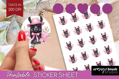 LLama Flowers Round Sticker Cute Farm Printable Sticker Product Image 1