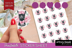 LLama Flowers Round Sticker Cute Farm Printable Sticker Product Image 1