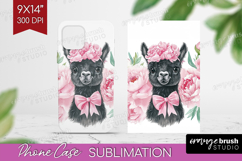 LLama Flowers Phone Case PNG Cute Farm Case PNG Sublimation Product Image 1