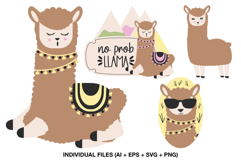 Cute llama PNG collection for birthday invitations and party favors