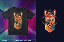 Llama colorful wearing a eyeglasses vector illustration Product Image 1